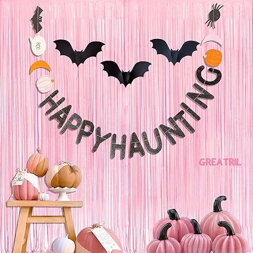 Miniatura 8 de GREATRIL - Decoración de fondo para fiesta rosa pastel, cortina de flecos de papel aluminio rosa pastel para temáticas de bebé, San Valentín, dulce,