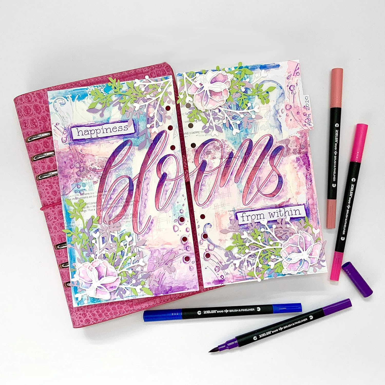 Zieler&reg; Fineliner ペン &amp; 水彩画ブラシペン (デュオチップ 24本セット) - カラーリング 描画 &a