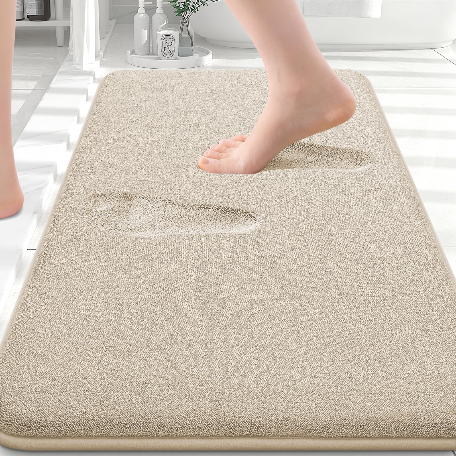 Smiry Smiry Memory Foam Bath Mat 30x20, Extra Soft Absorbent Bathroom Rugs