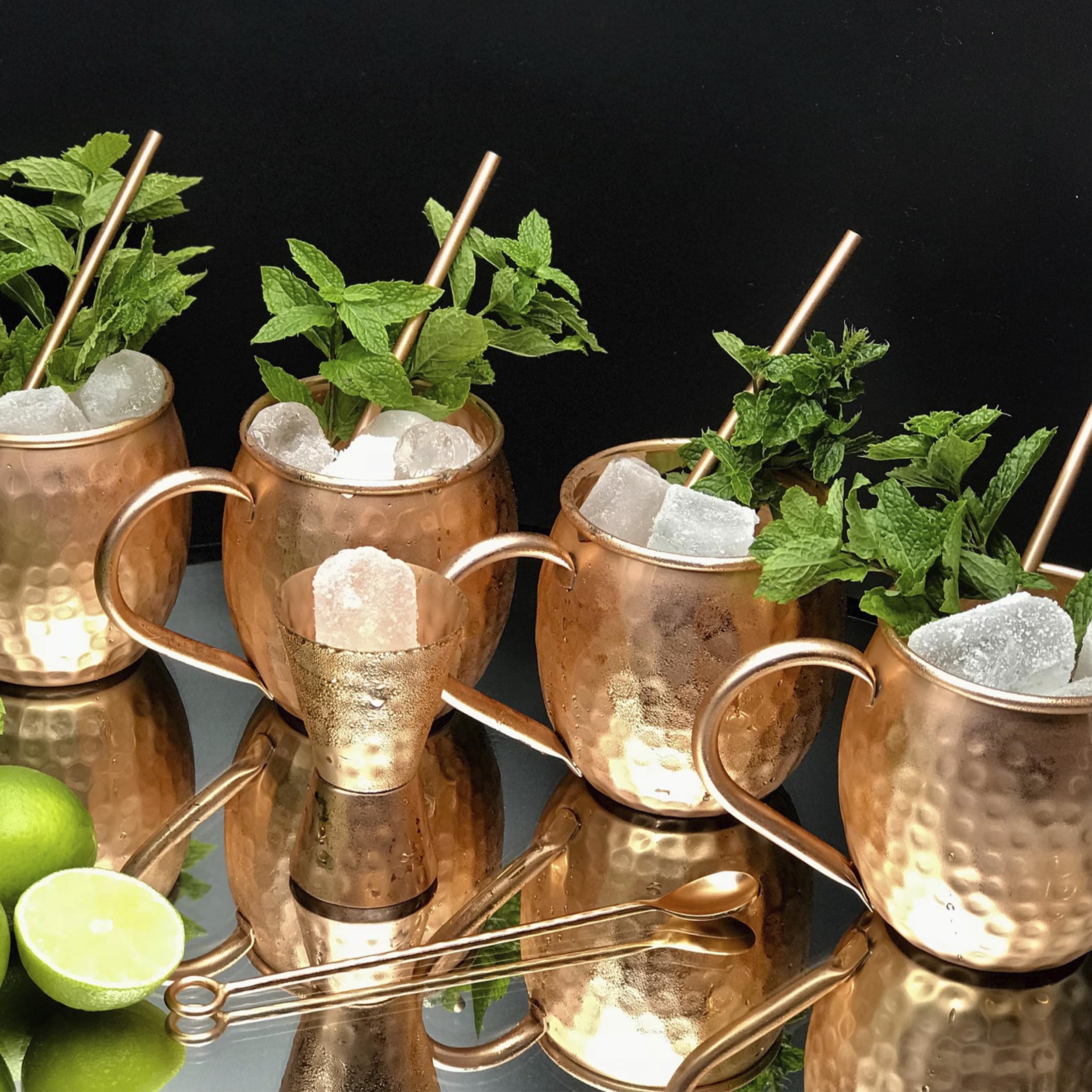 NKlaus 4 vasos de cobre puro 100% Ayuverda Copper Oval Moscow Mule 500 ml 11261