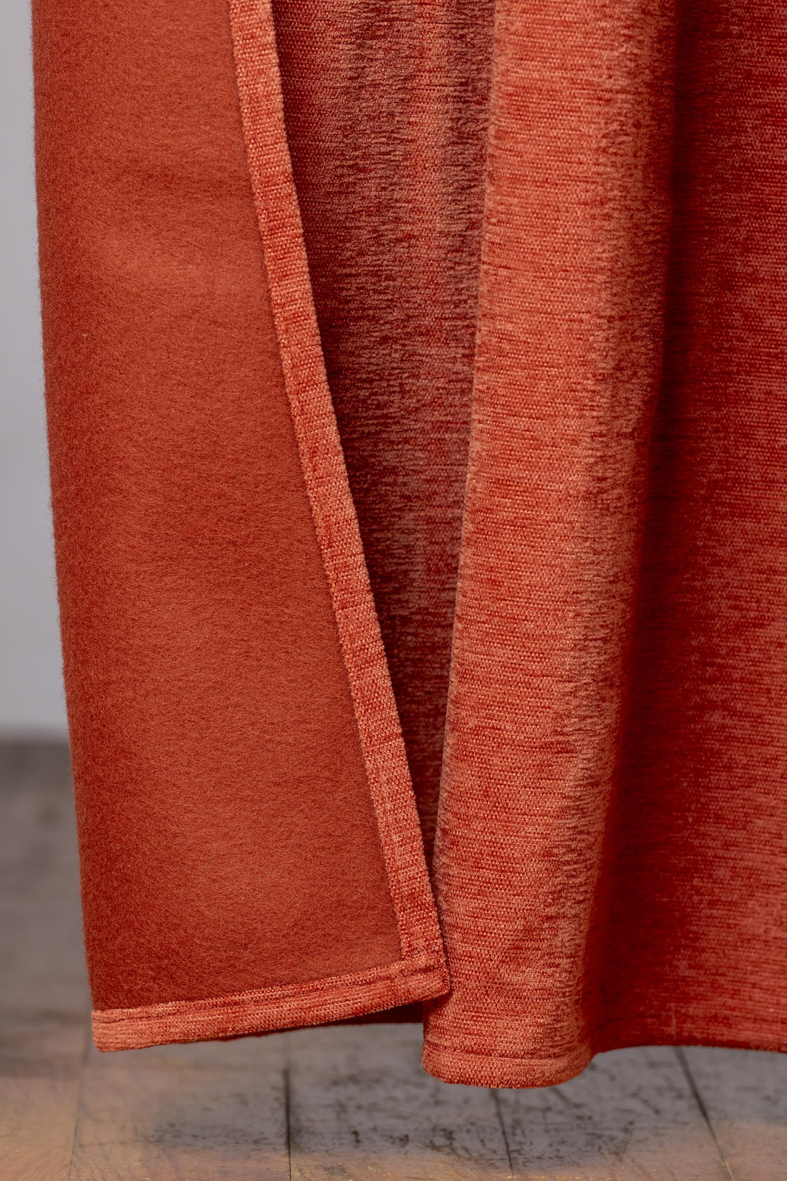 Rideau occultant phonique et Thermique Chenille doublé Polaire 140 x 240 cm Osiris Le Fil d'Ariane (Terracotta)