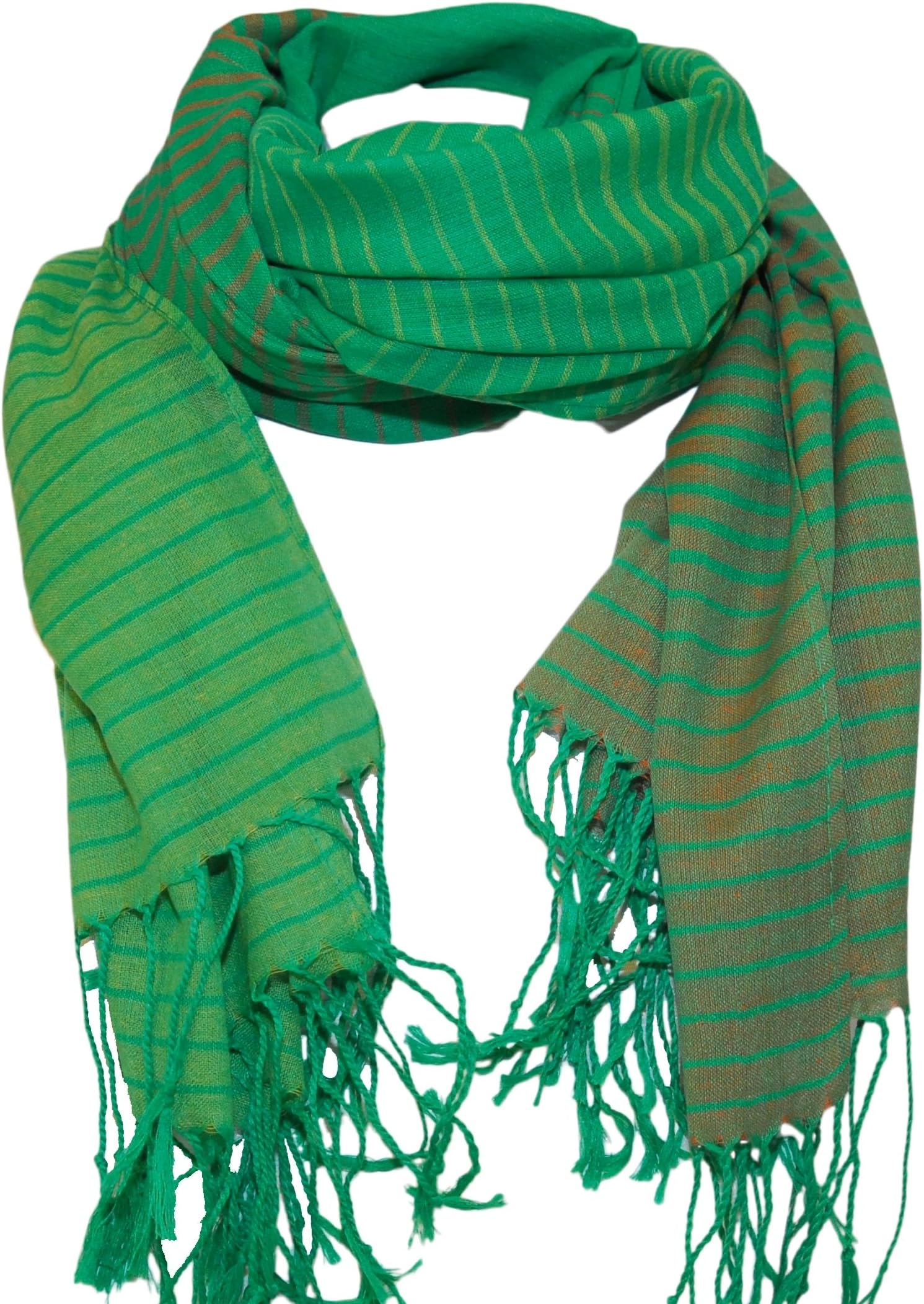 Women's Designer Pashmina Scarf Shawl Shoulder Wrap in Green. (Also browse for White-Blue, Coral Red, and Beige). A Classy Fashion Accessory by Luciano Caruso.
