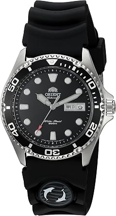 Orient Mens Ray II Rubber Japanese Automatic Stainless Steel Diving Watch, ColorSilver-Toned Model FAA02007B9