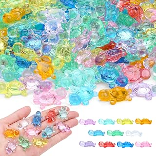 200PCS Mini Resin Animals, Mini Resin Turtles Figures Bulk, Tiny Plastic Miniature Turtles for Easter Egg Fairy Garden Micro Landscape Aquarium DIY Craft Decor Vase Filler Gifts Party Favors