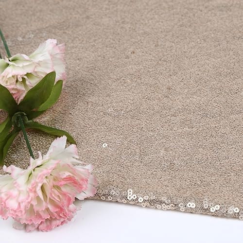 Miniatura 3 de Trlyc Mantel redondo de lentejuelas de champán de Navidad para banquete de fiesta de boda - 71.7in