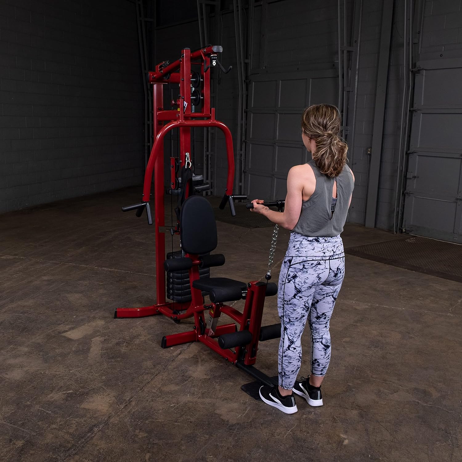 by Body-Solid (BFMG30) Multi-Station Single Weight Stack Home Gym Machine, Arm & Leg Strength Training Functional Exercise, Red
