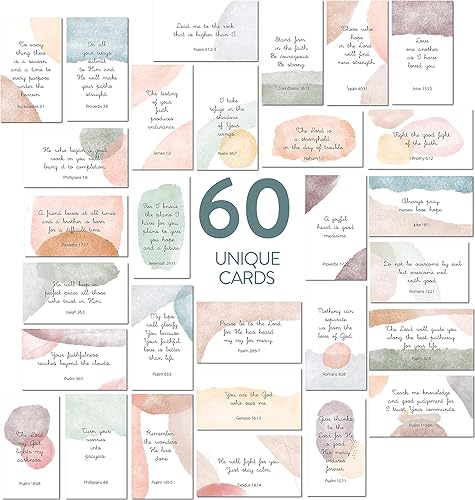 Miniatura 9 de DIVERSEBEE Tarjetas de oración inspiradoras, 60 versículos bíblicos únicos, surtidos, mini escritura de motivación, regalos cristianos