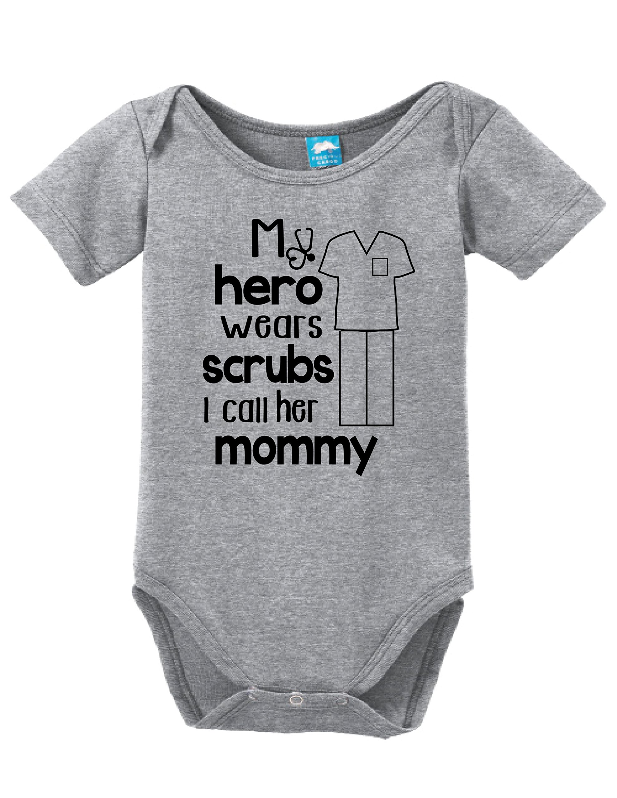 My Hero Wears Scrubs Mommy Baby Romper
