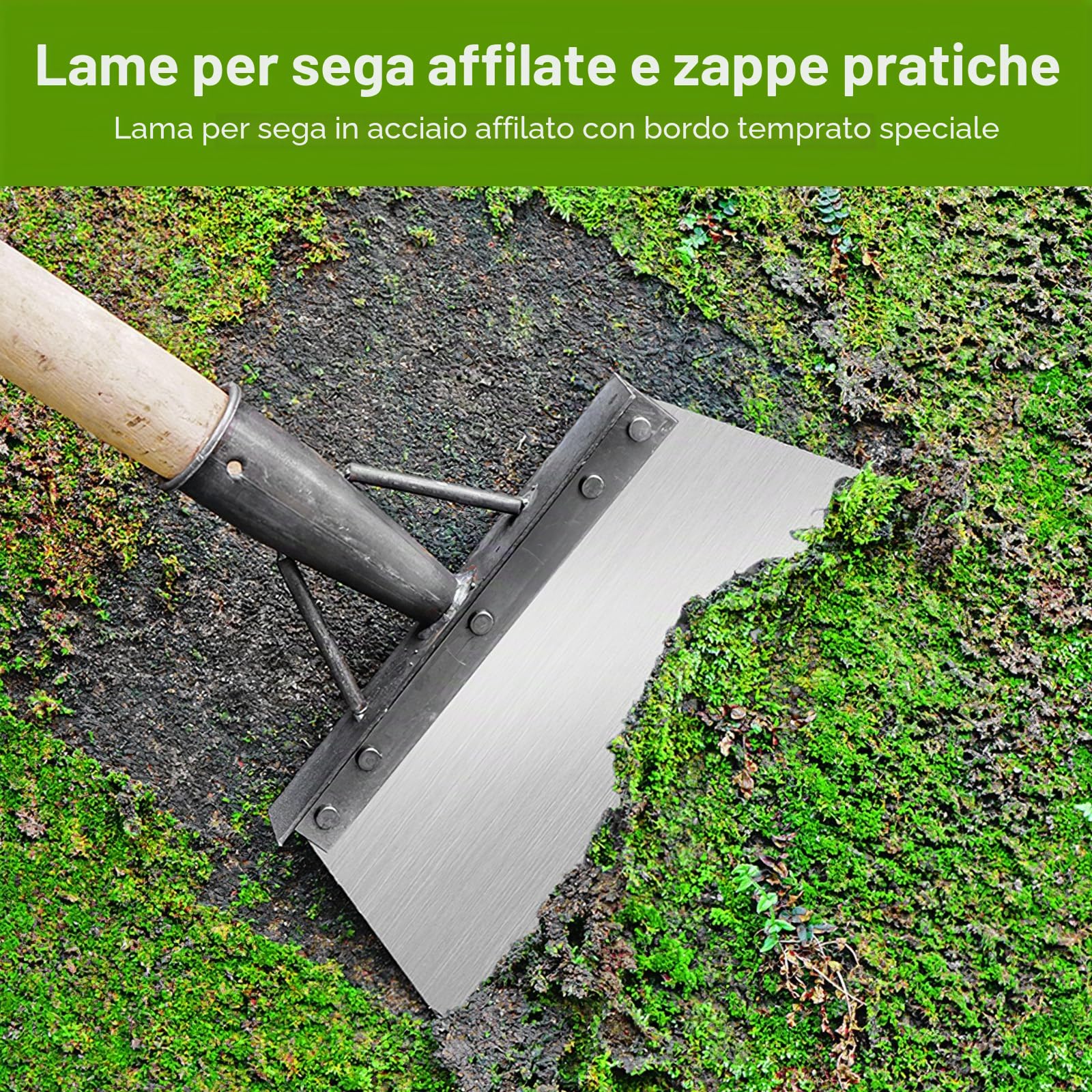Pala per La Pulizia Multifunzionale, Pala Multifunzione Raschietto da Giardino Grande Pala da Giardino Piatta In Acciaio Al Manganese Rimuovere Erbacce e Muschio Attrezzi per Spalare La Neve