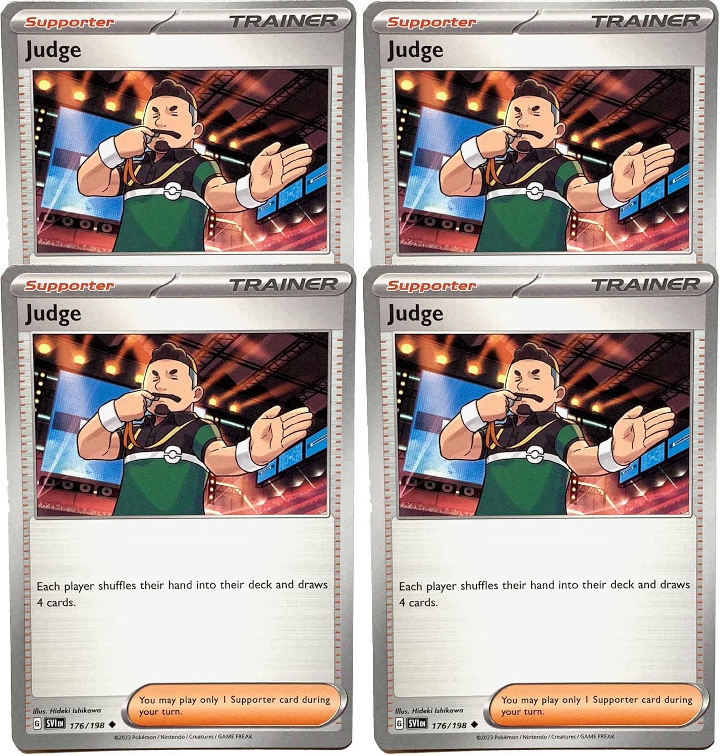 Judge 176/198 - Scarlet & Violet - Pokemon Trainer x4 Card Set - Playset 4X