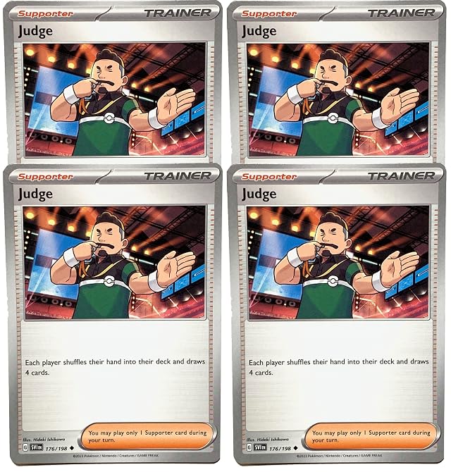 Judge 176 198 - Scarlet Violet - Pokemon Trainer x4 Card Set - Playset 4X
