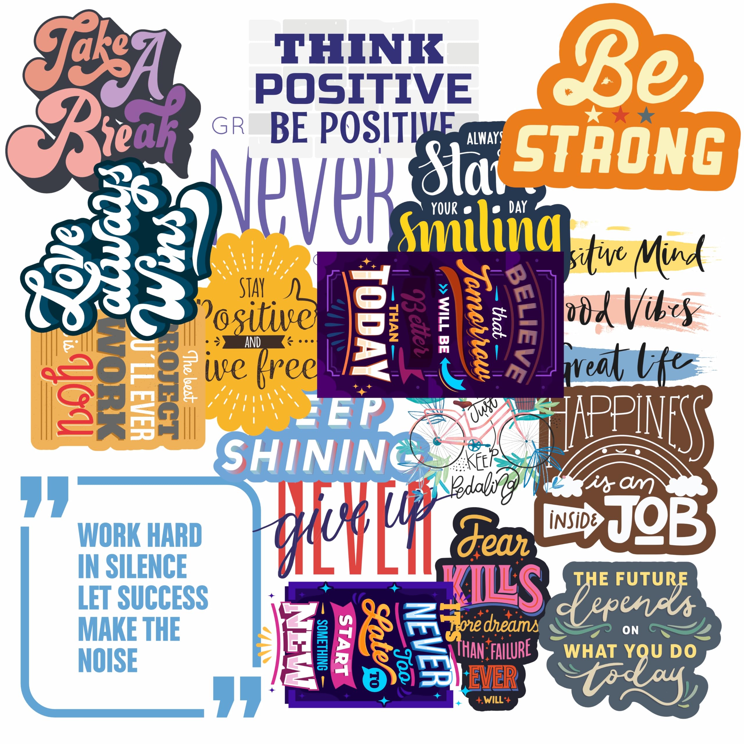 FUNKVERSE Motivational Sticker Pack of 18 | Waterproof Vinyl Quote Stickers for Entrepreneurs | Reusable Laptop Stickers, Stickers for Journals, Diaries, Bottles & Inspiration Walls-picture-12
