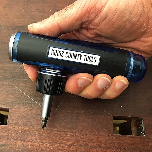 Miniatura 4 de Kings County Tools Destornillador de trinquete multiusos | 3 posiciones de mango ajustables | Mango ergonómico y de agarre seguro | 13 puntas de