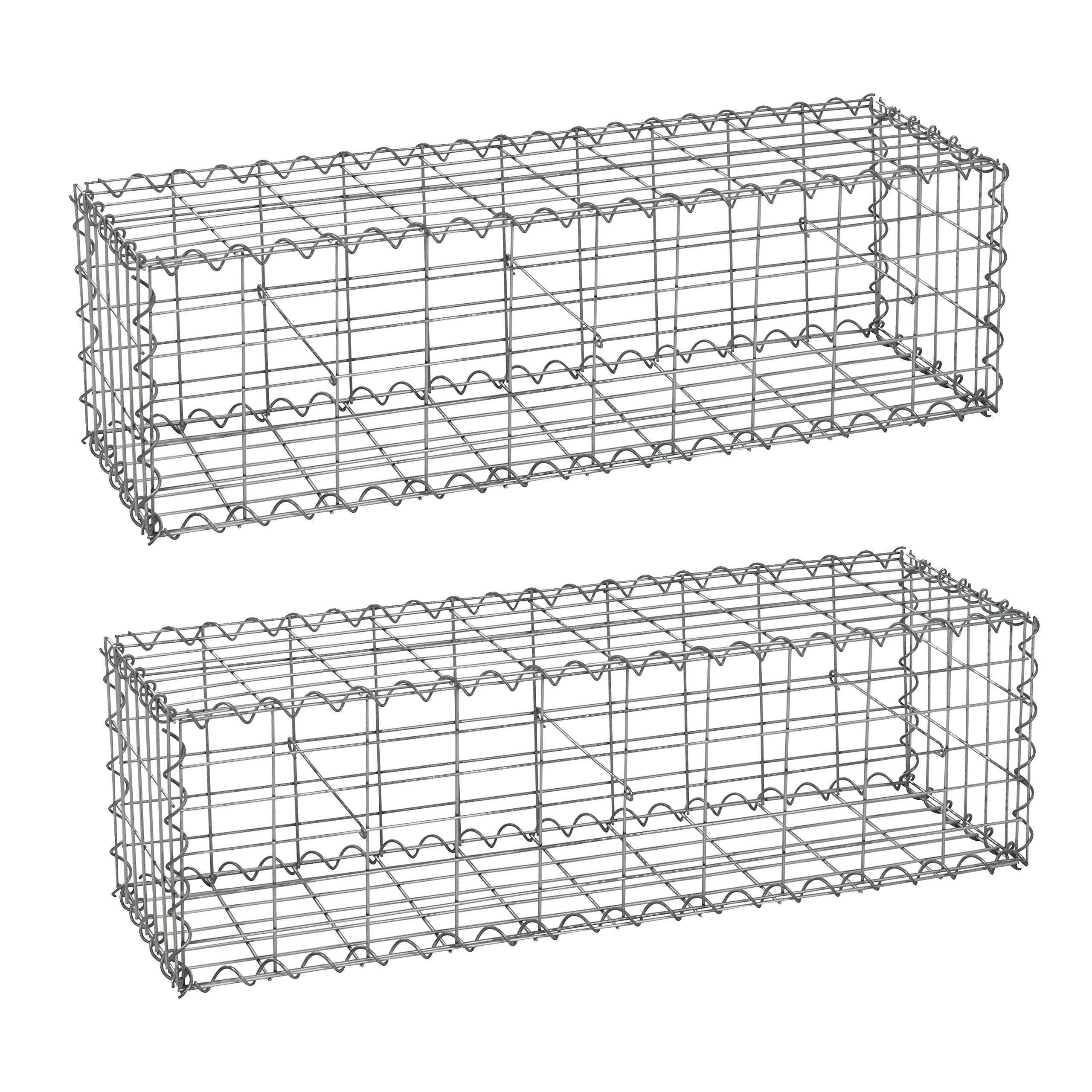 ESTEXO Gabionen 100 x 30 x 30 cm 2er Set, inklusive Spiralen und Distanzhalter