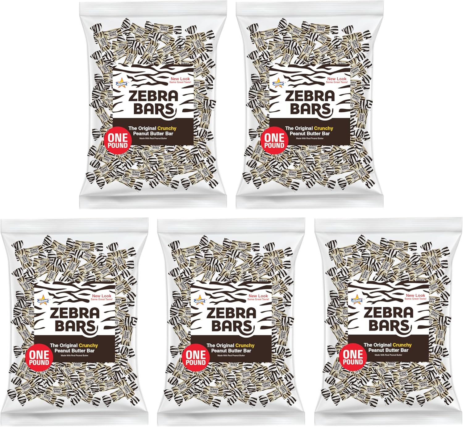 Atkinson's Peanut Butter Bars - Crunchy and Crispy Peanut Butter Candy - Gluten Free, Kosher, Vegan - 5 lb. Laydown Bag