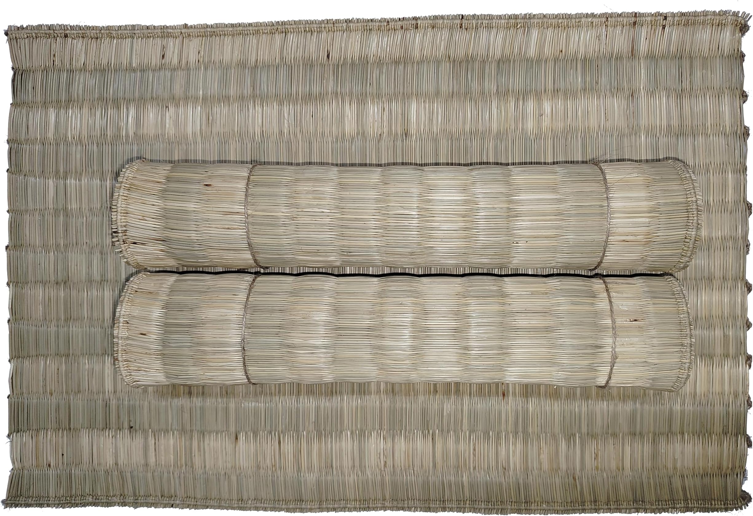 Handmade Kusha Grass Dining Table Mat, Natural Grass Colour, 49x33 cm, Traditional Floor Mat, Puja Mat, Bed Table Mat