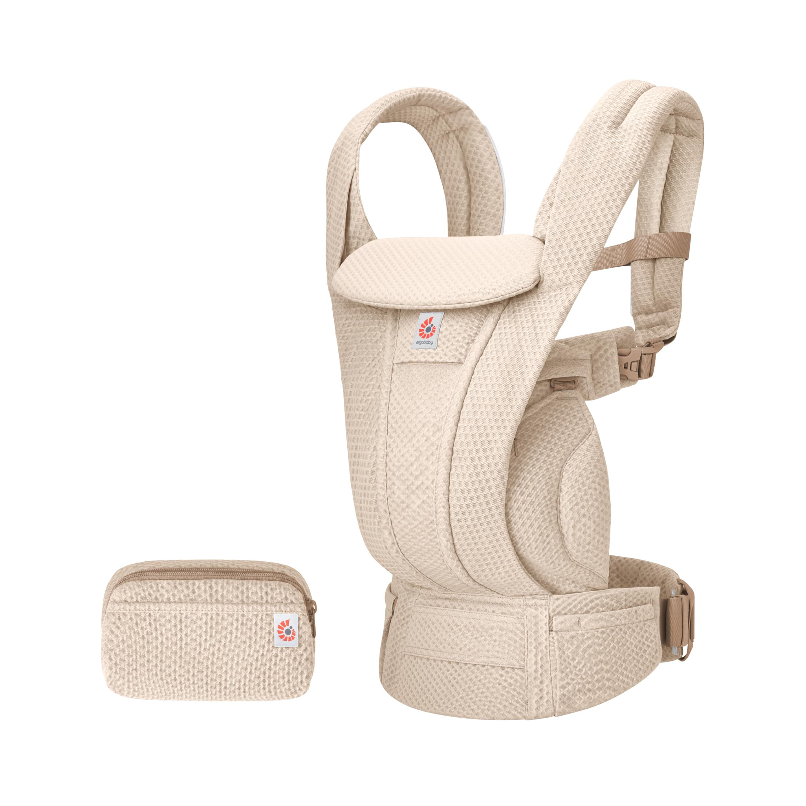Ergobaby Omni Deluxe Porte-bébé tout-en-un pour les nouveau-nés dès la naissance jusqu'à 20kg, porte-bébé ergonomique en mesh 4 positions, dorsal, porte-bébé de voyage, Natural Beige