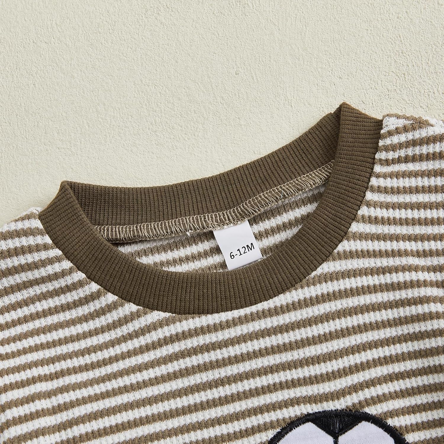 ZAXARRA Toddler Baby Boy Fall Winter Outfit Striped Animal Embroidered Long Sleeve Sweatshirt Elastic Waist Pants 2Pcs - Image 7