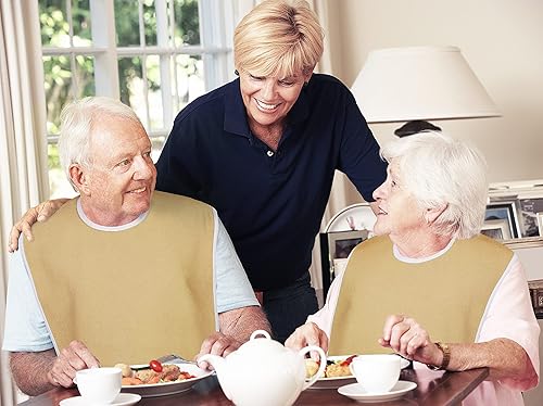 Miniatura 5 de Utopia Towels Paquete de 3 baberos unisex de alta calidad para adultos, para mujeres mayores, hombres, babero impermeable para comer, ajustable y