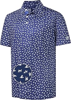 Mens Golf Polo Shirt Moisture Wicking Dry Fit Performance Athletic Summer Short Sleeve Golf Shirts for Men