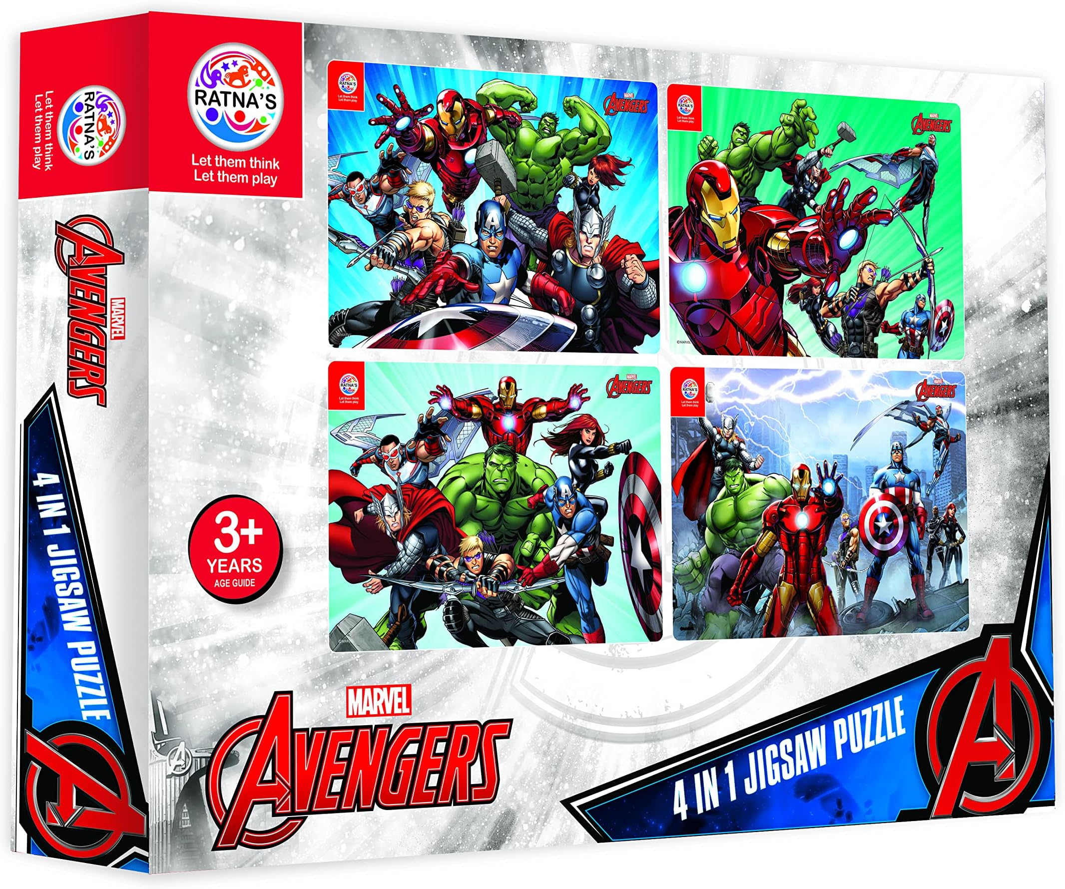 Buy Frank Marvel Avengers Puzzles - 60 Pieces 3 in 1 Jigsaw Puzzle Pack ...