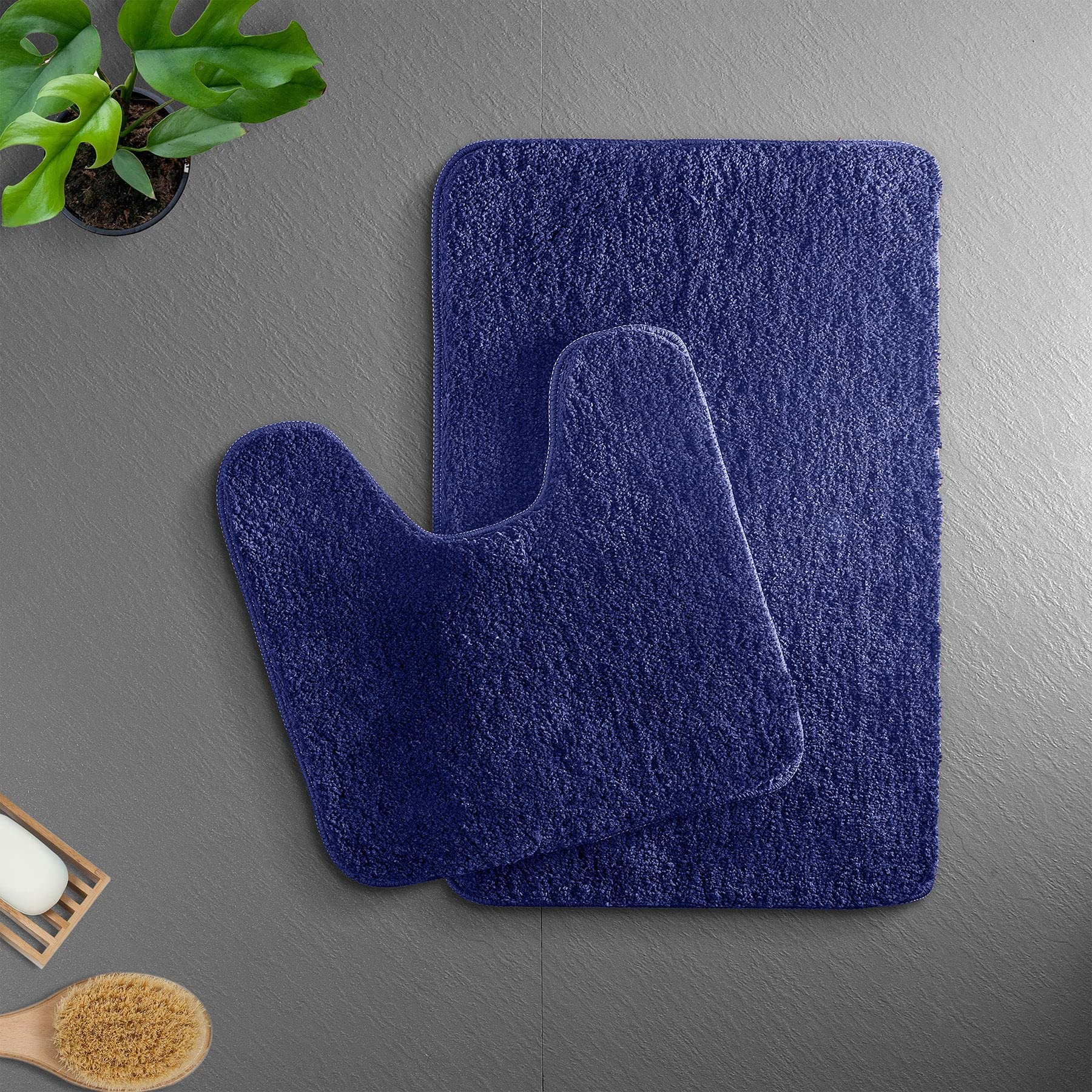 (40x60 cm 40X50 Solid 1500 GSM A20 Microfiber Solid Blue Contour Mat Super Absorbent/Anti-Skid for Bathroom/Bedroom/Door/Kitchen/Floor