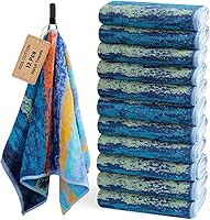 Vista 42 de SEMAXE Juego de 12 toallas de 100% algodón, 13 × 13 pulgadas, toallas suaves amarillas para la cara – súper absorbentes y de secado rápido, paño