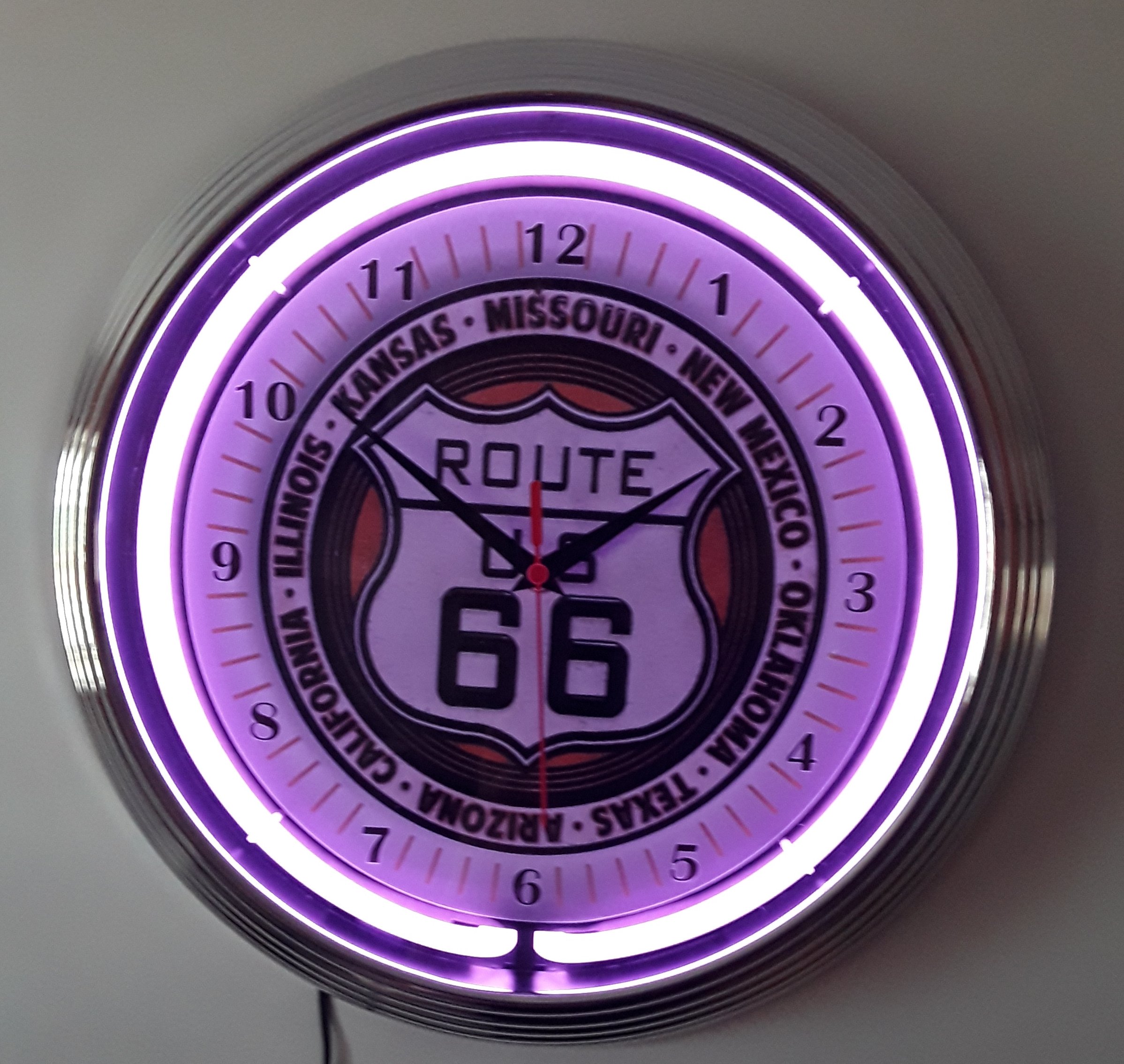 Amazon.co.jp: ネオンクロック - 66-8州の老朽化したルート - ガレージ