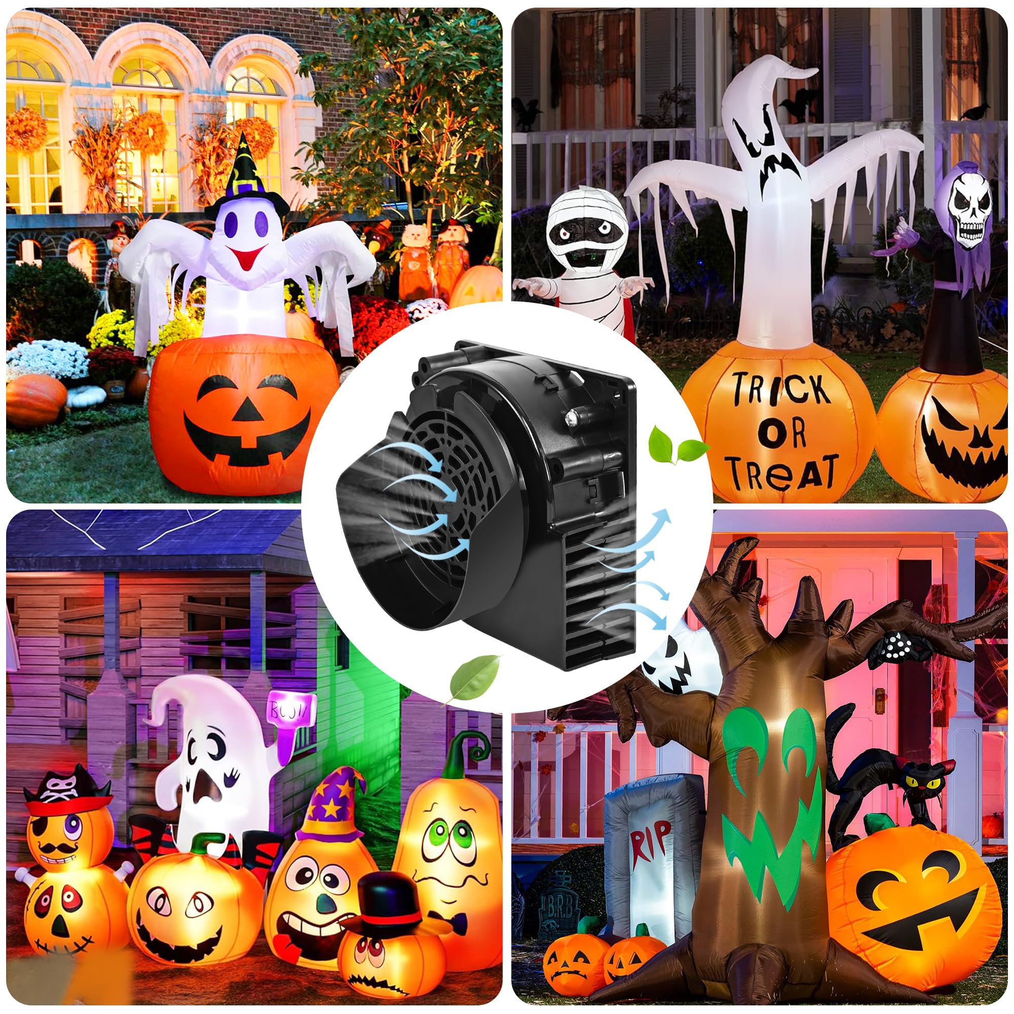 Ventilateur Soufflant Gonflable 12V - Pour Décorations Halloween, Noël, Jardin - Avec Guirlande Lumineuse, Remplacement Universel