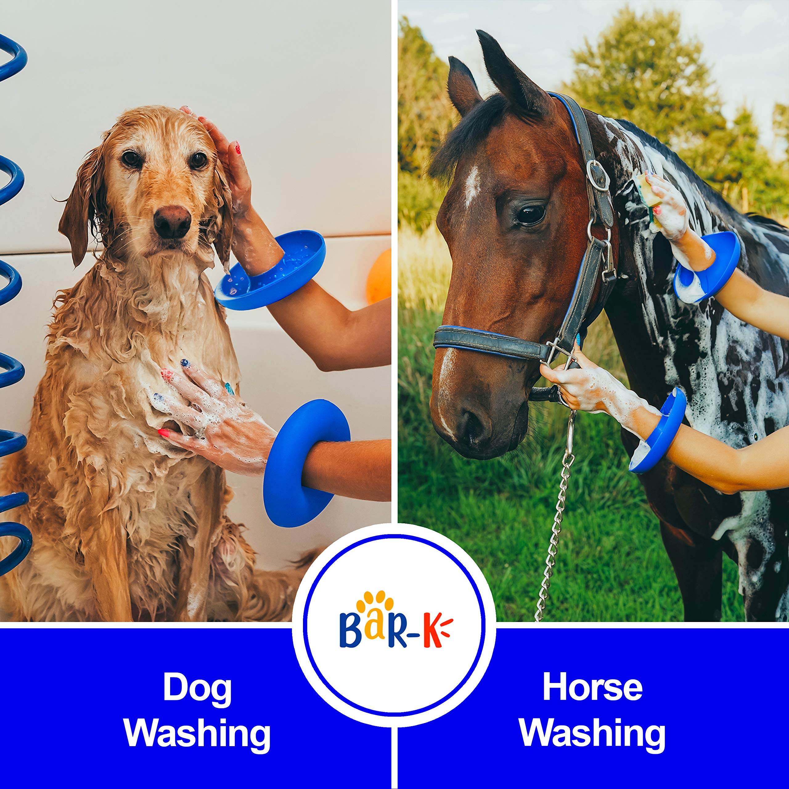 BaR-K Drip Catcher Cuffs - Pet Bathing Tool for Dog Shower and Dog Bathtub - Dog Bathing Station Grooming Supplies and Horse Supplies for Horse Grooming Kit - Protective Dog Washing Tool - Blue 2 Set - image 7