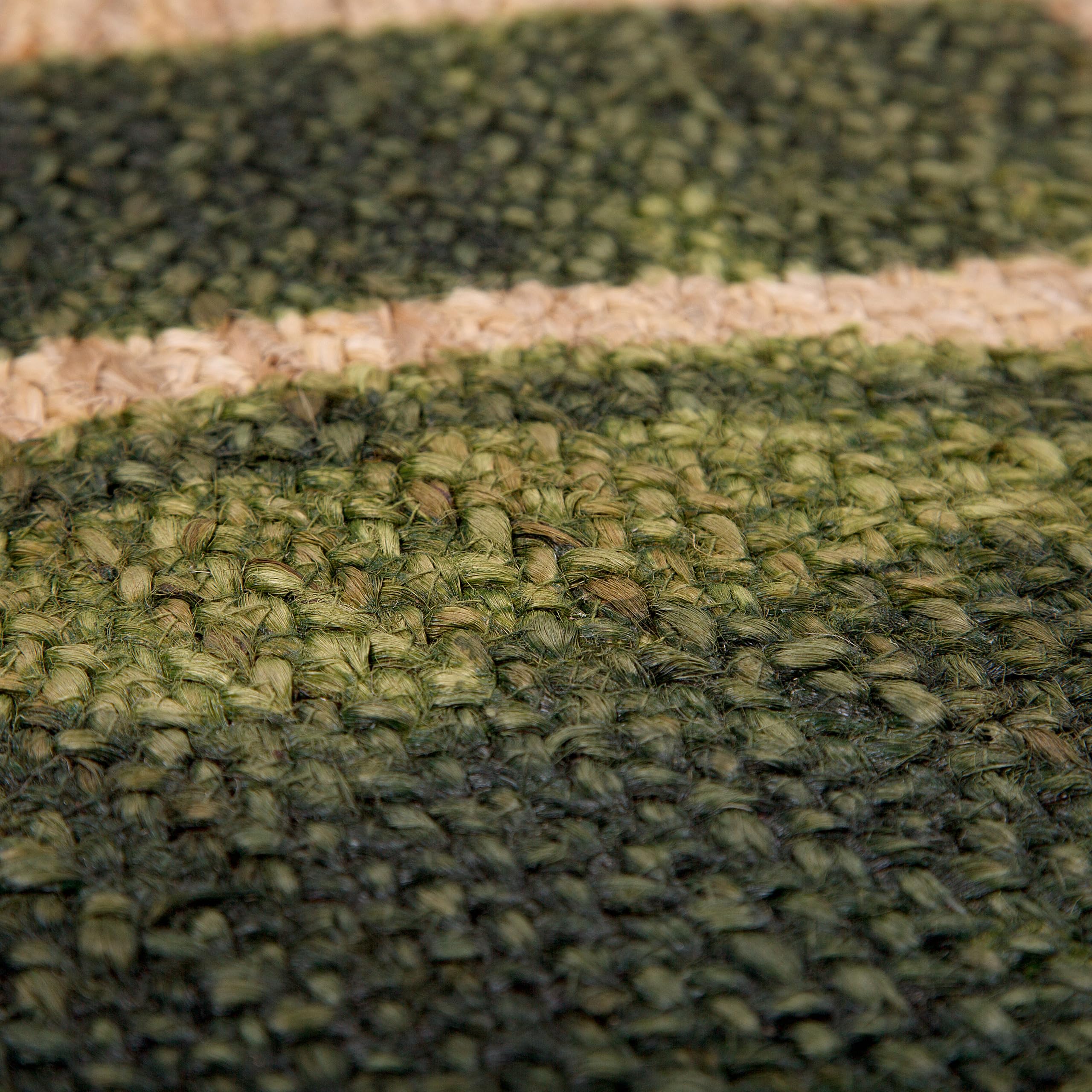 Alfombra redonda de yute verde 140 cm salón dormitorio hoja tropical monstera decorativa Incik