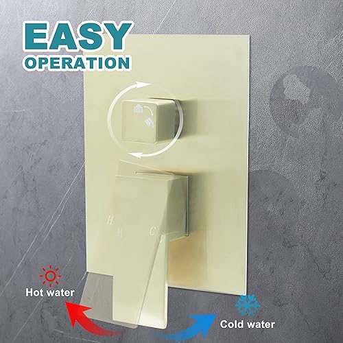 Miniatura 51 de Válvula de desviación de ducha de salida de latón macizo de 3 vías Mezclador de control de flujo Mezclador Válvula de ducha áspera Moderna oculta