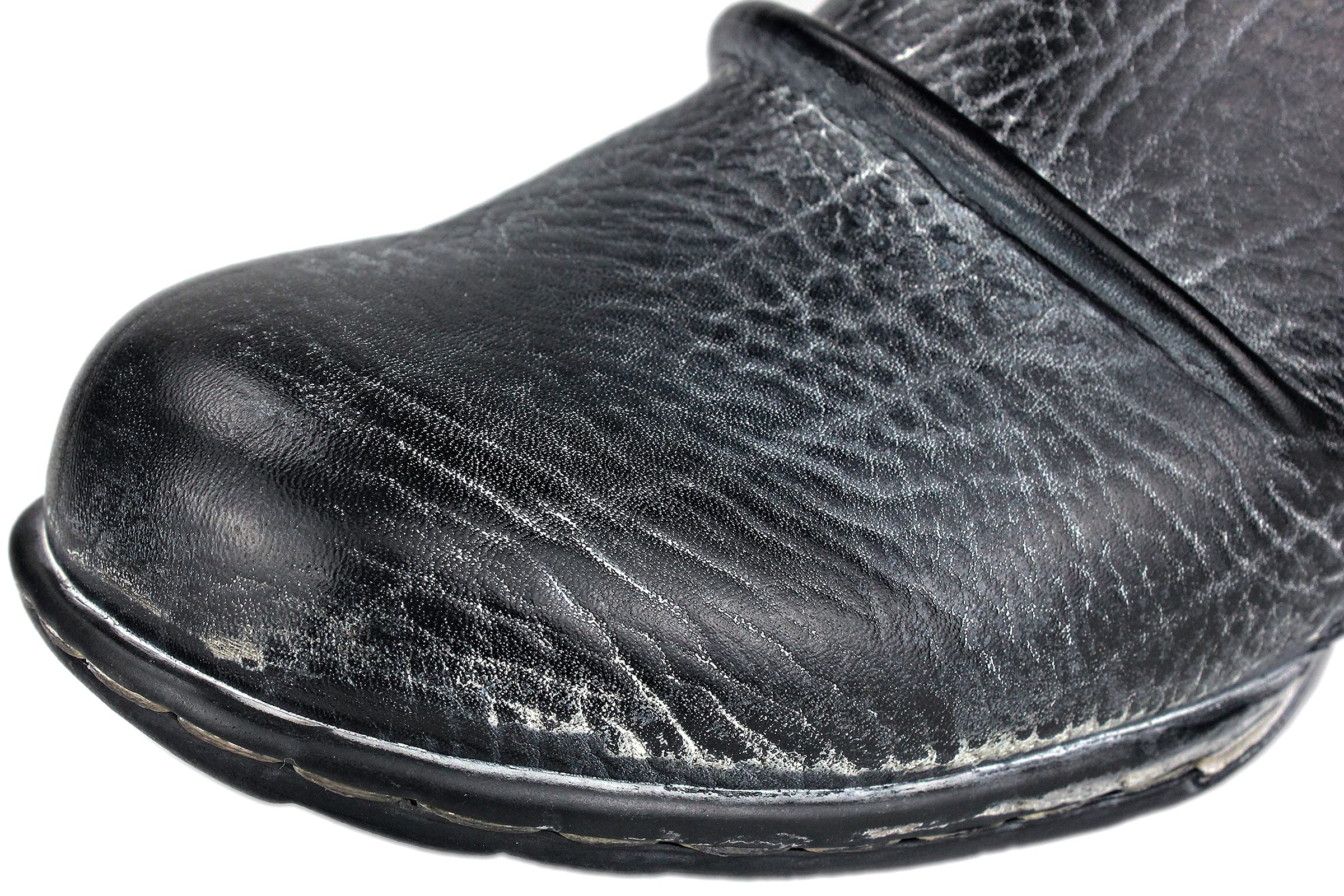 OSSTONE Herren Stiefel aus Rindsleder Lederstiefel mit Gummisohle Biker Boots mit Reißverschluss Männer Stiefeletten OS-5008-1-AI
