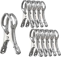 Vista 8 de WEBI, ganchos con forma de pinzas para ropa, para colgar fotos o toalla, Plateado