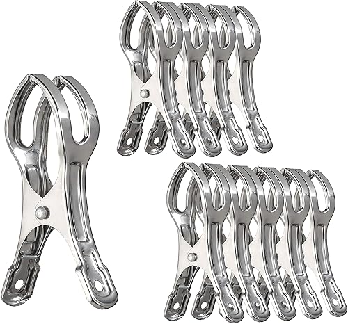 WEBI ganchos con forma de pinzas para ropa para colgar fotos o toalla Plateado