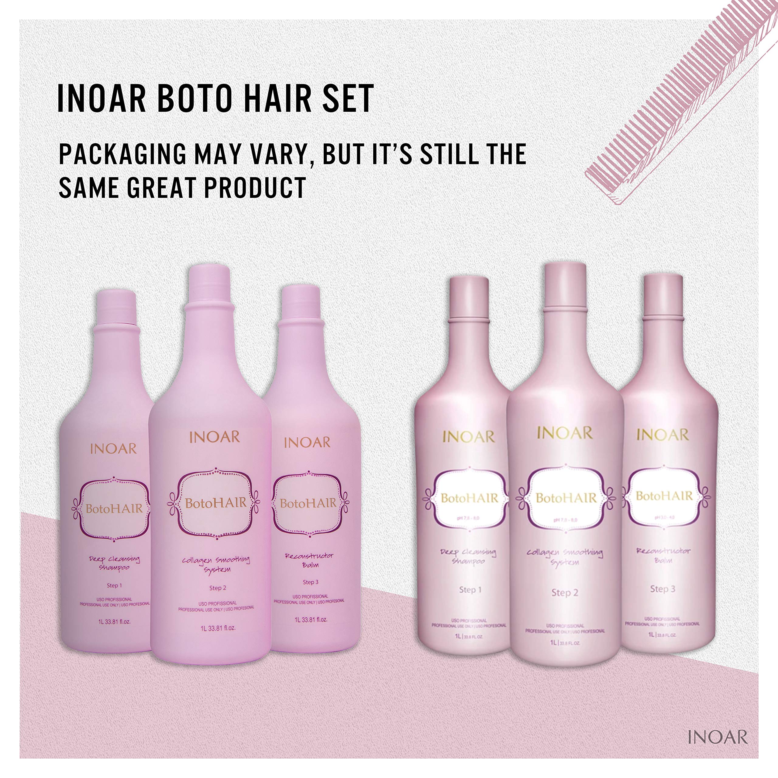 Collagen Shampoo, Treatment And Reconstructor BotoHair INOAR