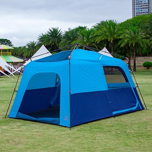 Miniatura 4 de KTT Large Tent 6-8 Person,Family Cabin Tents,Instant,2 Rooms,3 Doors and 3 Windows with Mesh,Straight Wall,Waterproof,Double Layer,Big Tent for