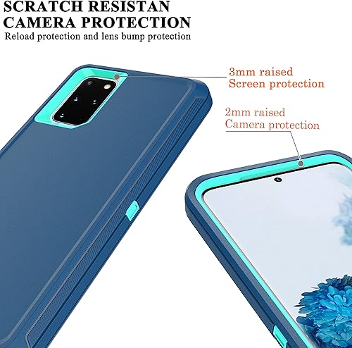 Miniatura 3 de YmhxcY Funda de la serie de protección de tres capas para Samsung Galaxy S20 Plus de 6.7 pulgadas, con película de TPU flexible y película para Aqua