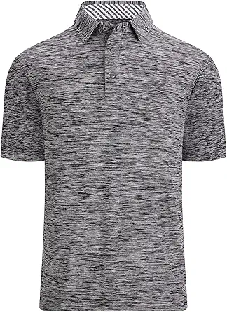 Alex Vando Mens Golf Shirt Moisture Wicking Quick-Dry Short Sleeve Casual Polo Shirts for Men