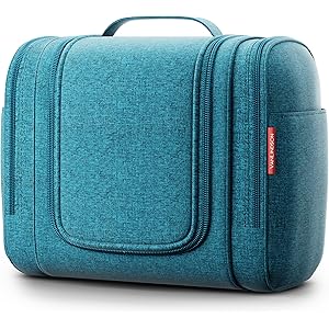 Borsa Da Toilette Da Viaggio - Beauty Case Organizer, Tessuto Oxford Impermeabile, Nero, 19x12x7cm