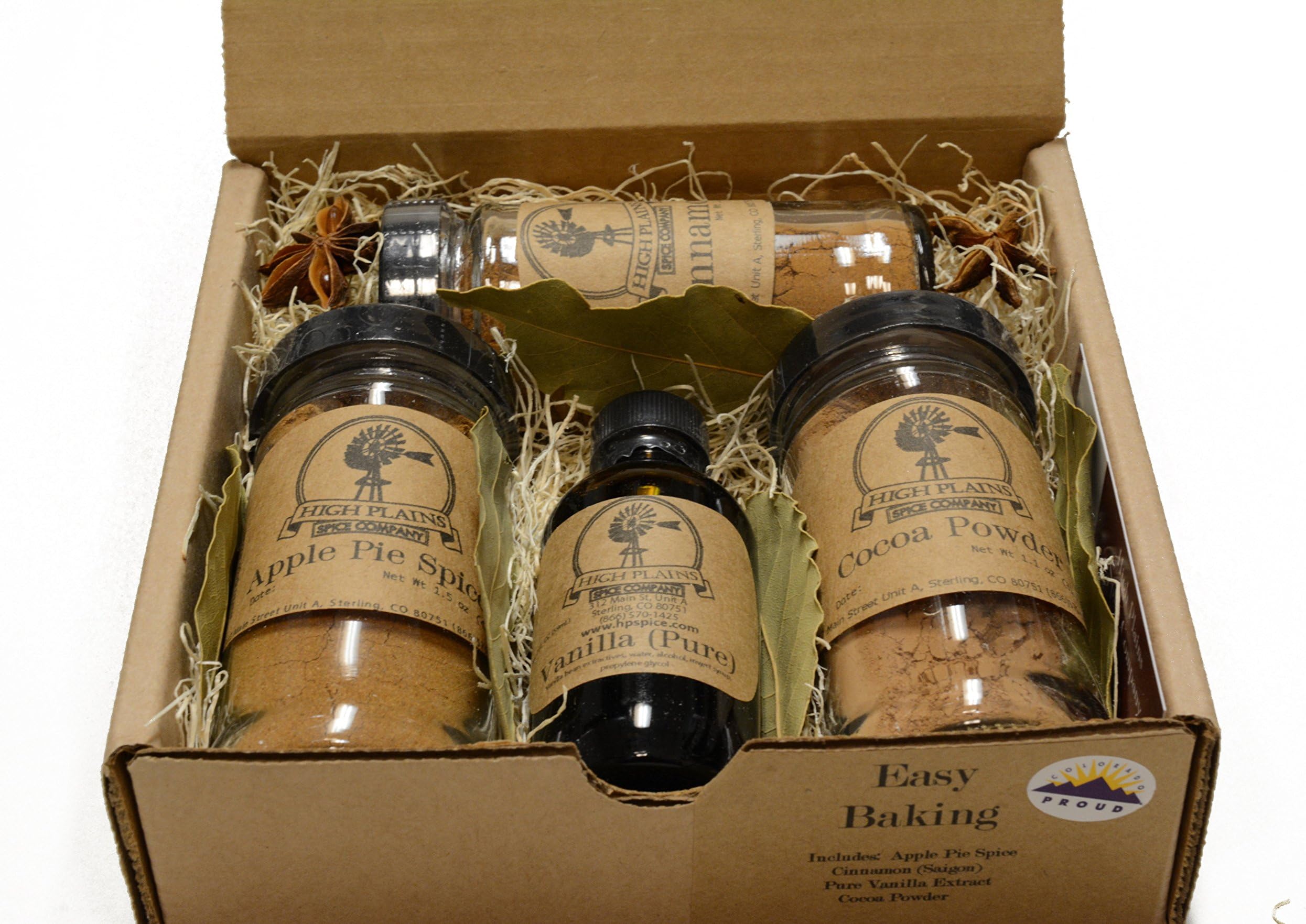 Easy Baking Gift Set of 4 ~ Gift Set by High Plains Spice Company ~ Gourmet Meat and Veggie Spice Blends & Rubs For Beef, Chicken, Veggies & All Recipes ~ Spice Blends Handcrafted In Colorado, USA