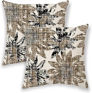BETGINY Brown Pillow Covers 20x20, Black Vintage Sunflower Outdoor Decorative Throw Pillows for Couch, Retro Floral Decor Cushion Cover 2 Pcs Soft Farmhouse Square Pillowcase for Bed Safa
