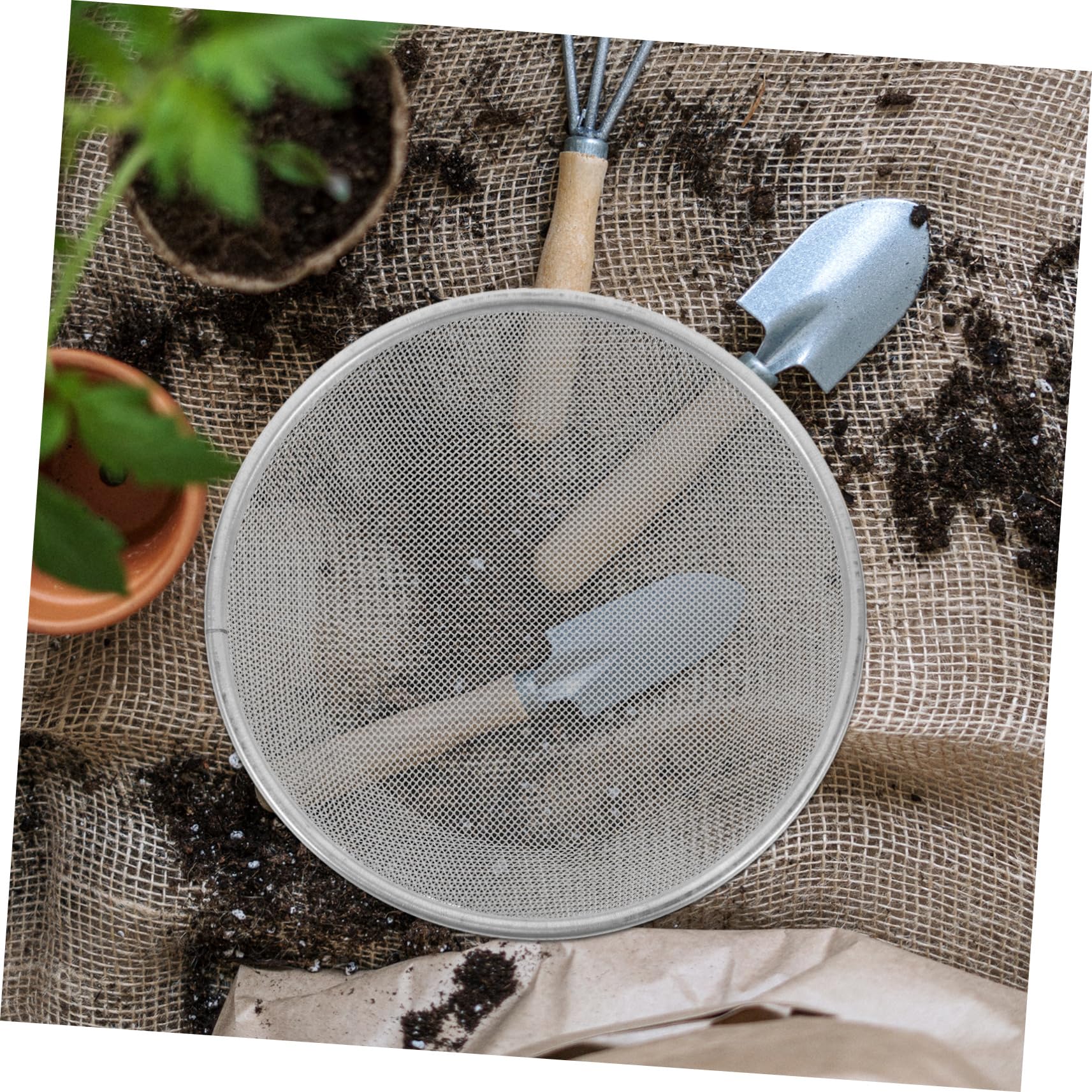 Tamis à Rempotage de Jardin Rond 30cm en Acier Inoxydable