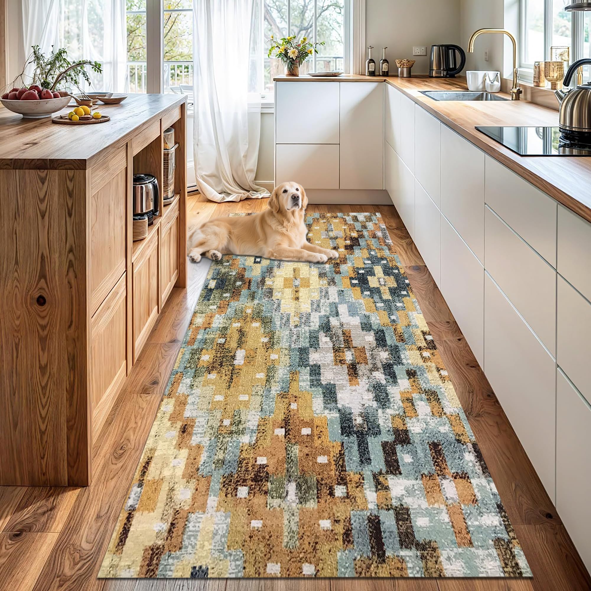 Alfombra de pasillo lavable para proteger el suelo de la cocina y entrada