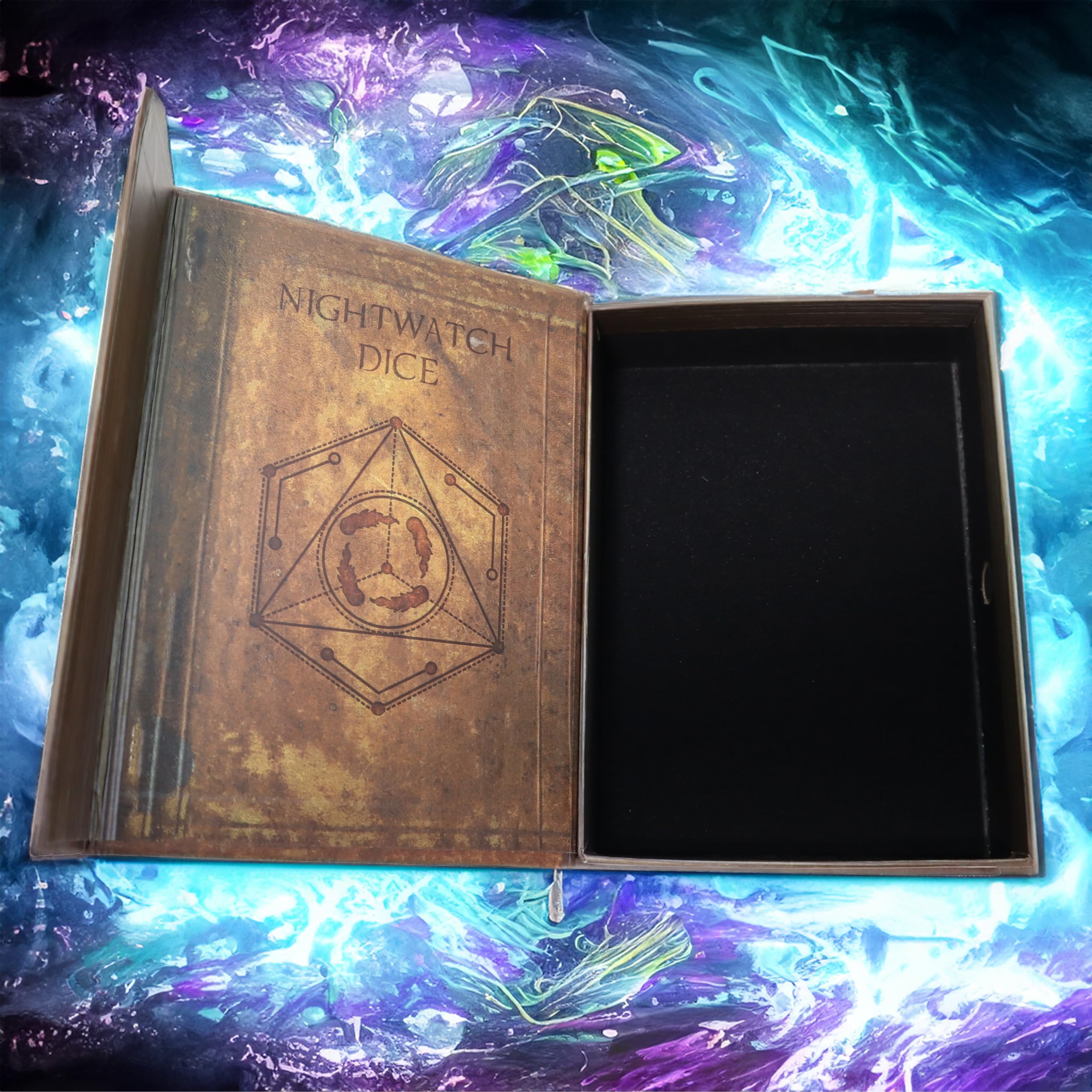 Fantasydice Nightwatch Grimoire: A Magical Spell Book-Inspired for Dice, Miniatures, and Collectible Cards Storage with Magnetic Closure