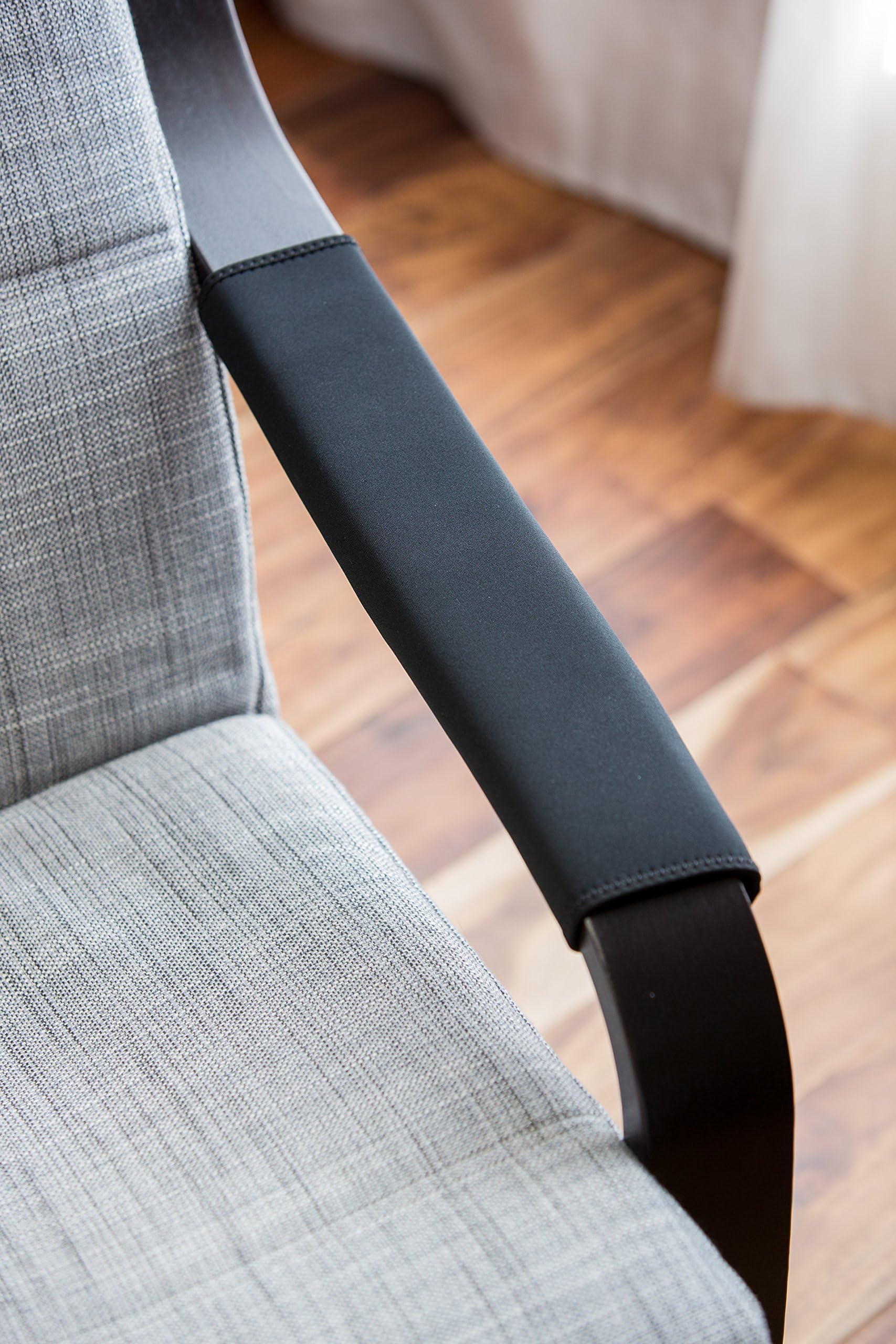 MandboySuper Comfortable Neoprene Chair Armrest Covers - Protection for Furniture in Home, Office, and Patio - Pair of 2 (Large) Pads Included - 15 inches Long