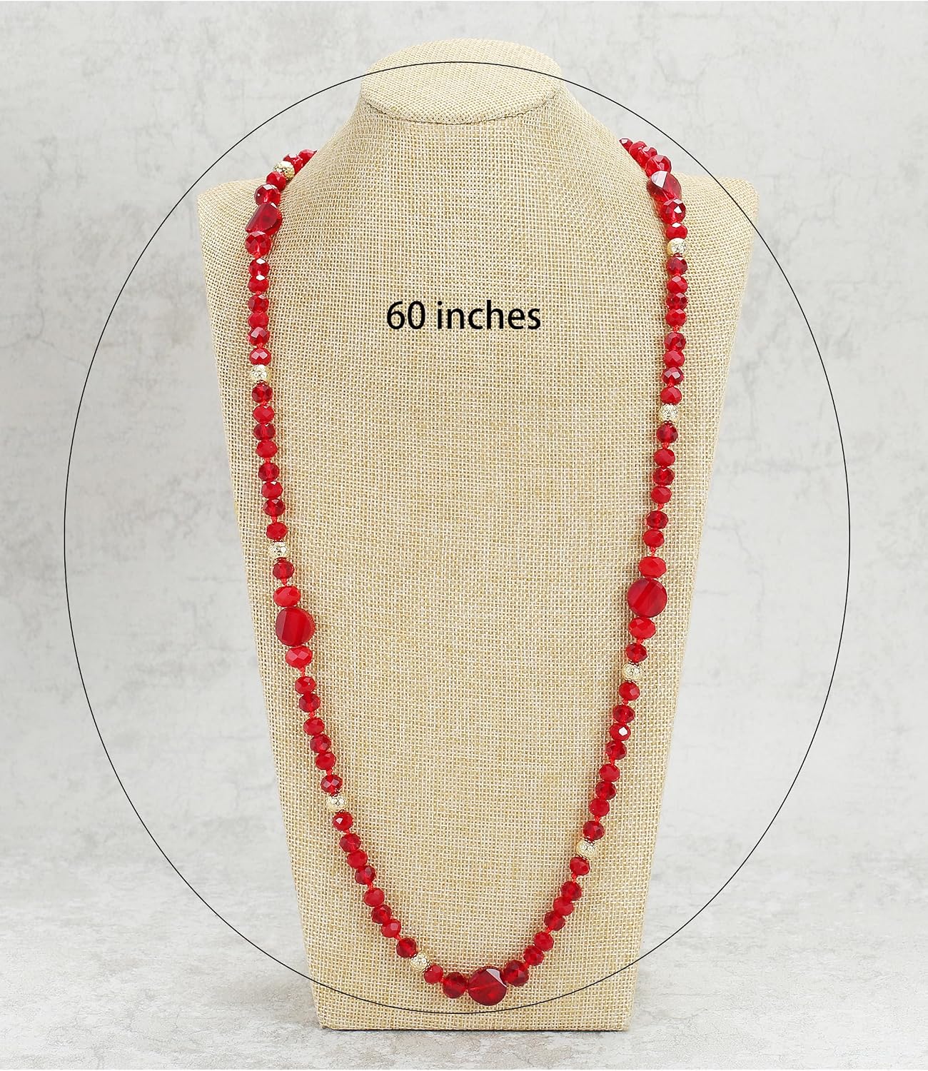 Trendy Infinity Wrap 60’’ Long Statement Necklace, Earrings and Bracelet Set - Hand Knotted Versatile Crystal and Shell Beads Strand Necklace and Chunky Beaded Stretch Bracelet Stack – Jewelry Set Gift for Women