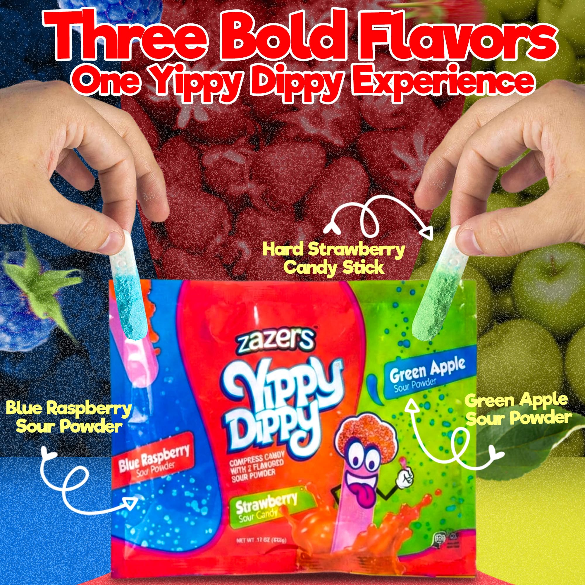 Amazon.com : Candy Powder Yippy Dippy - Hard Strawberry Candy