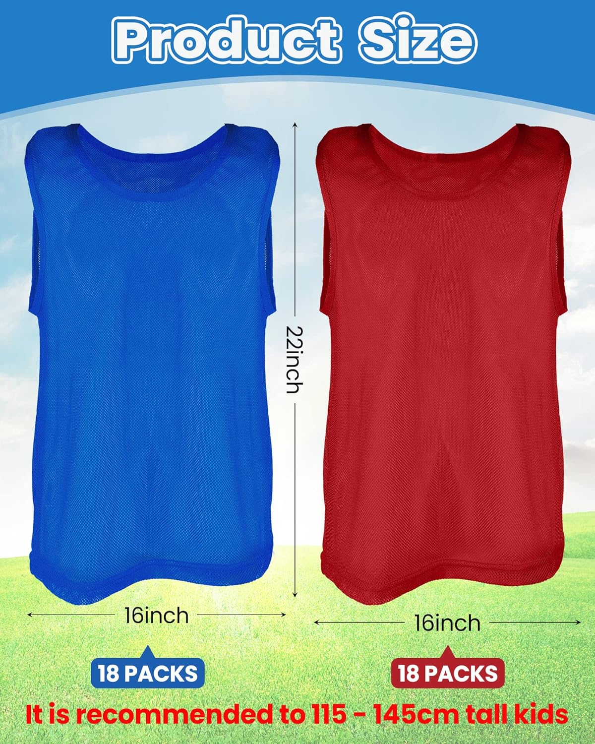 Pasimy 36 Pcs Pennies for Youth Sports Soccer Practice Jersey Kids Basketball Adult Football Hockey Pinnies Scrimmage Jerseys