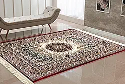 Tapete Persa Belga Cl�ssico 200x140m Lav�vel com Franjas � Sala Quarto Luxo Macio e Dur�vel (COR08, 200x140)